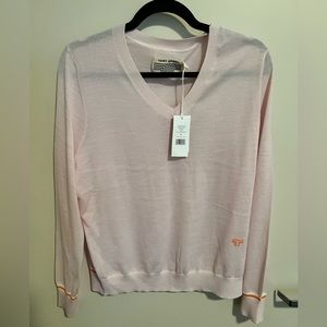 Tory, Burch, sport, pink, V-neck sweater